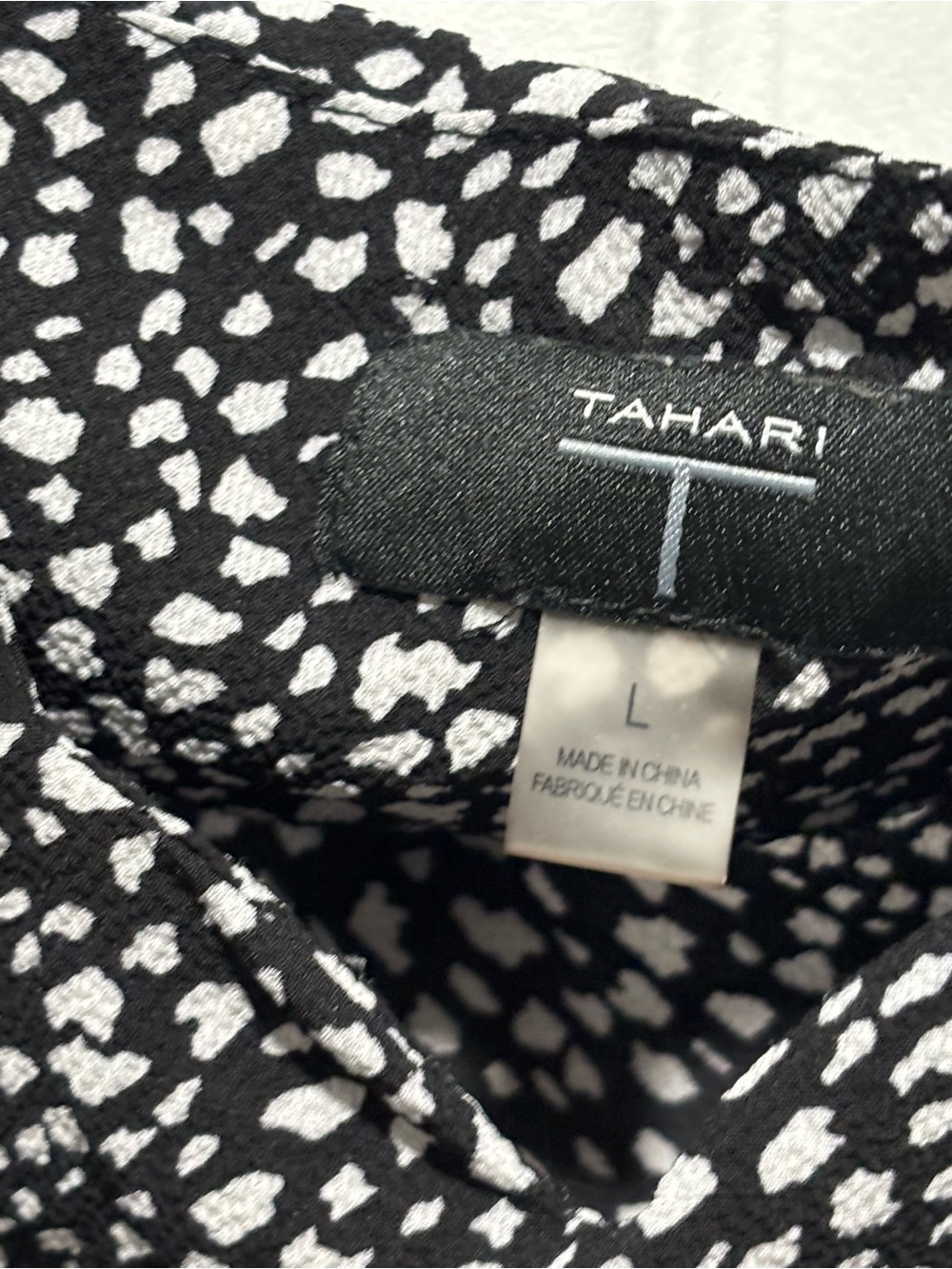 Tahari Black and White Printed Cowl Neck Camisole - Picture 4 of 10